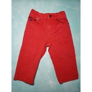 Polo Ralph Lauren Vintage Baby Unisex Cotton Pants Red Khaki 12 Months 12m GUC